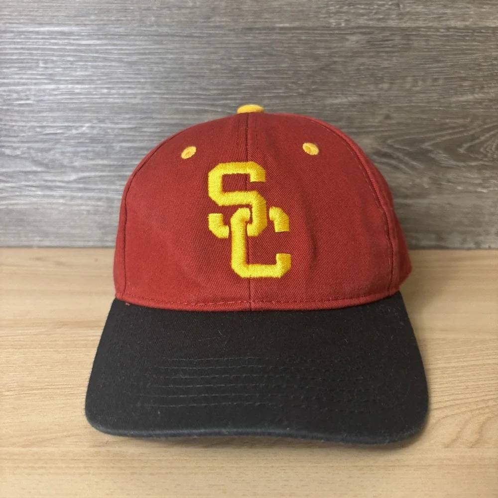 USC Trojans Hat Cap Strap Back Red Black NCAA Football California Strong Mens